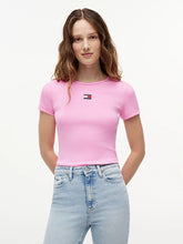 T-SHIRT SLIM FIT A COSTE CON DISTINTIVO TOMMY