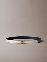 Cintura Calvin Klein con logo double-face in pelle martellata