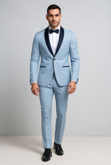 ABITO SMOKING CELESTE