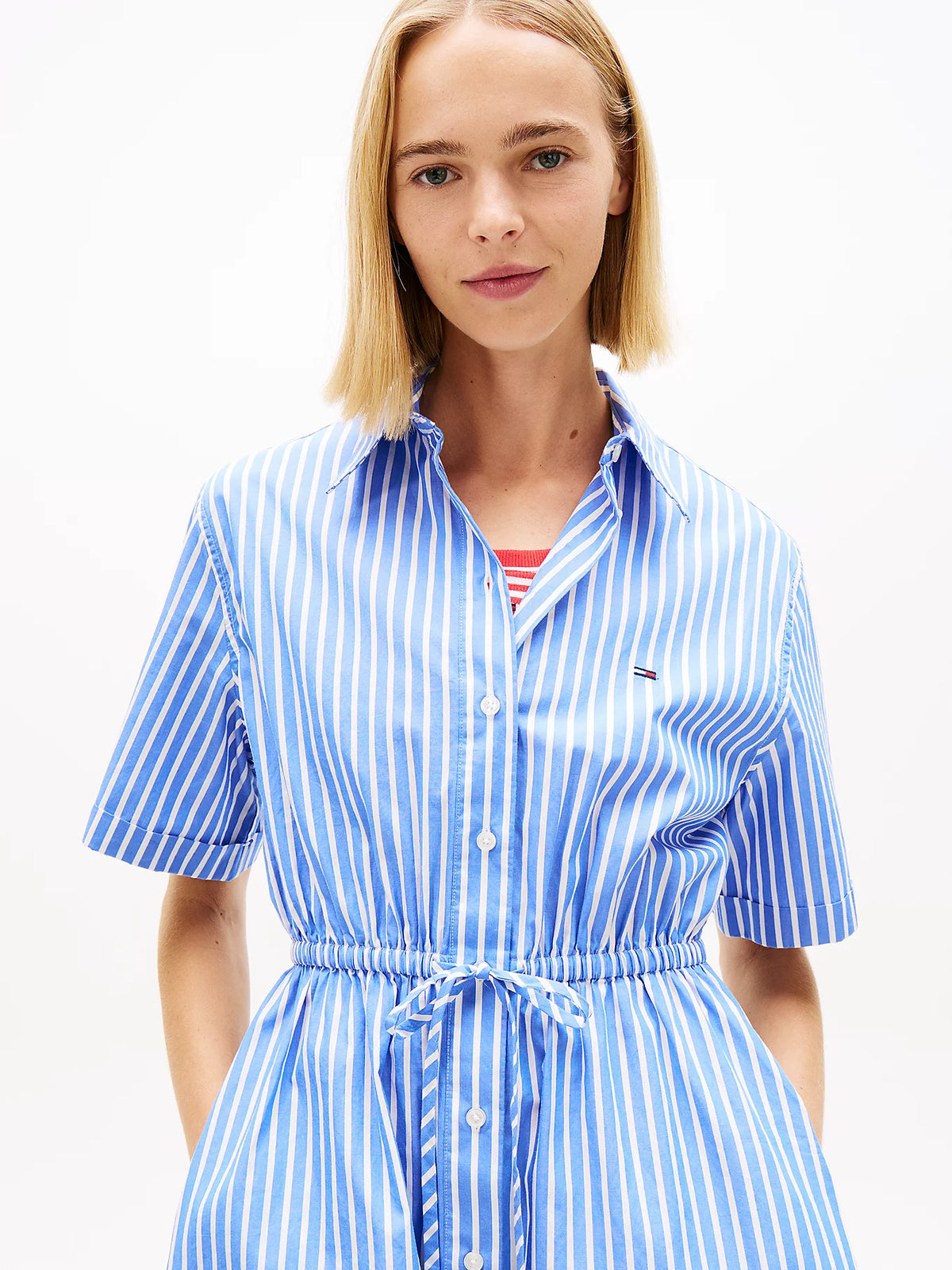 CHEMISIER CORTO RELAXED FIT A RIGHE TOMMY
