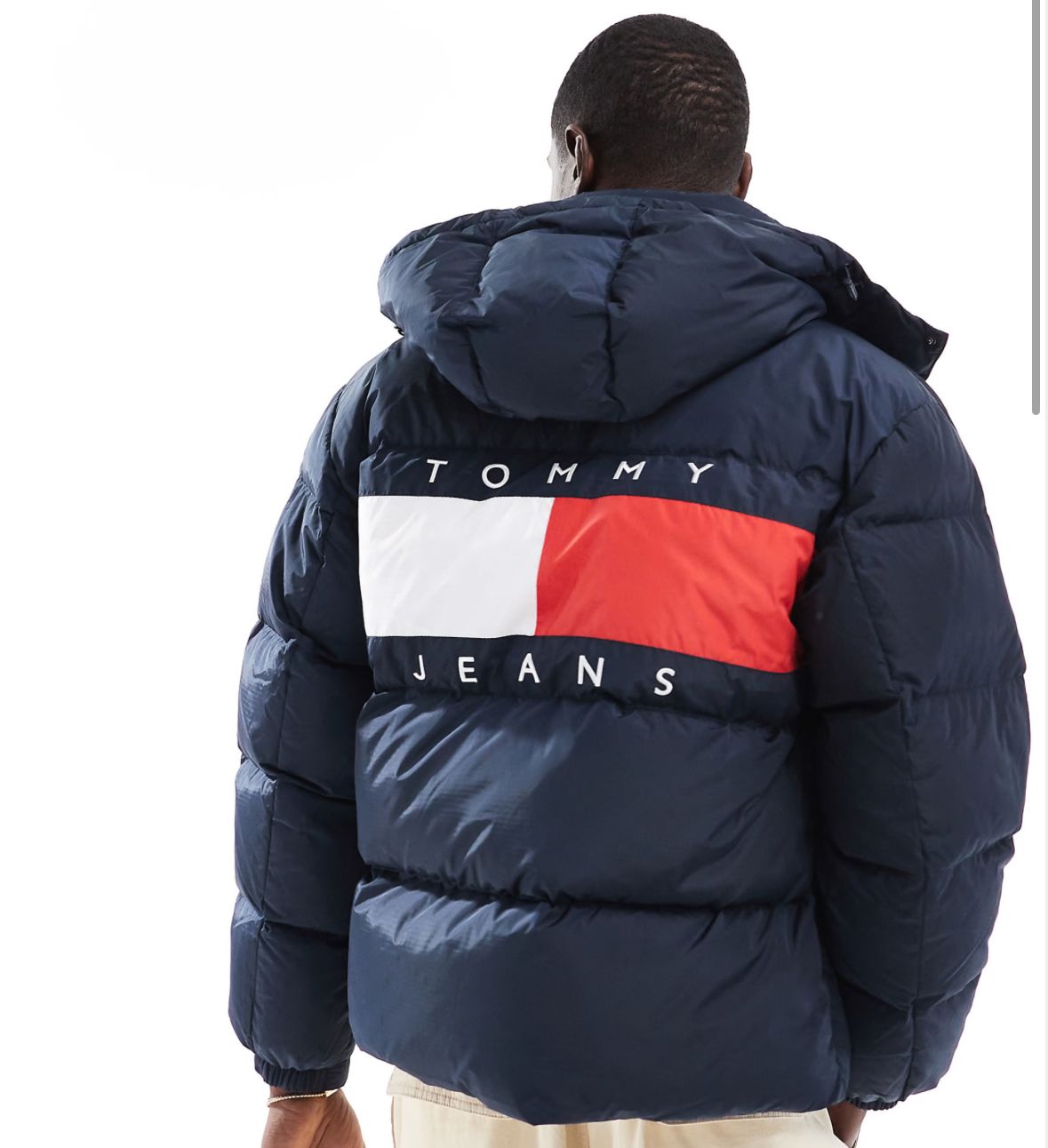 Tommy Jeans - Alaska - Piumino blu navy con bandiera sul retro